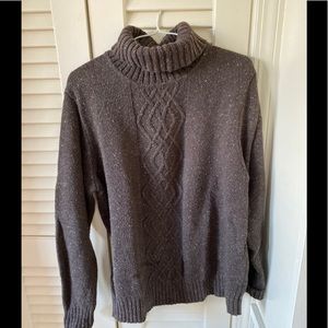 Sonoma Ladies Turtle Neck Brown Tweed Knit Sweater XL
